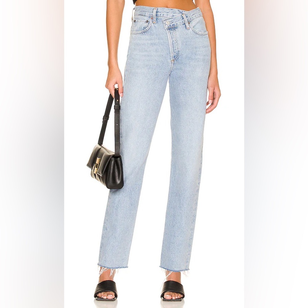 Agolde Lightwash Asymmetrical Jeans